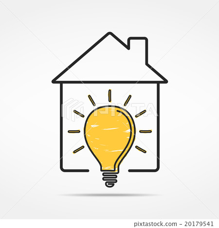 House with Light Bulb House with Light Bulb 20179541