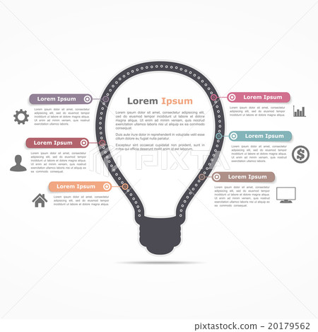 Infographics Template with Light Bulb Infographics Template with Light Bulb 20179562
