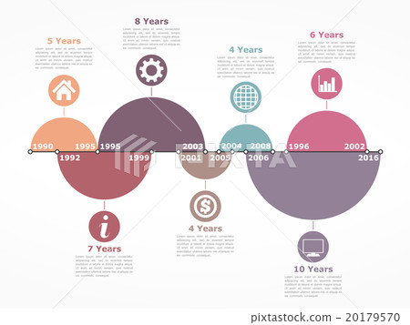 Timeline Infographics Template with Circles 20179570