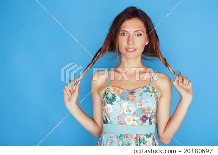 young pretty adorable woman with candy close up 20180697