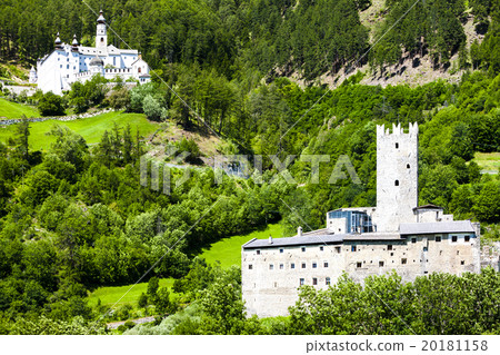 Monte Maria Abbey and castle near Burgusio, Italy Monte Maria Abbey and castle near Burgusio, Italy 20181158