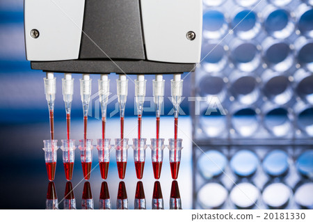 Multi pipette in genetic laboratory 20181330