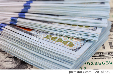 Heap of one hundred dollars banknotes close up 20181859