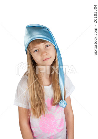 Cute girl in pajama isolated on white Cute girl in pajama isolated on white 20183304