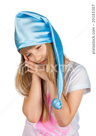 Cute girl in pajama isolated on white Cute girl in pajama isolated on white 20183307