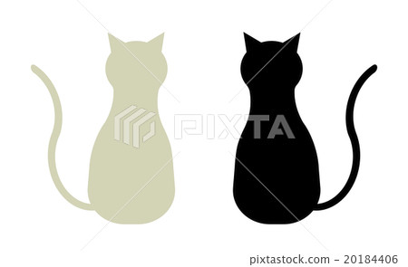 White cat and black cat 20184406