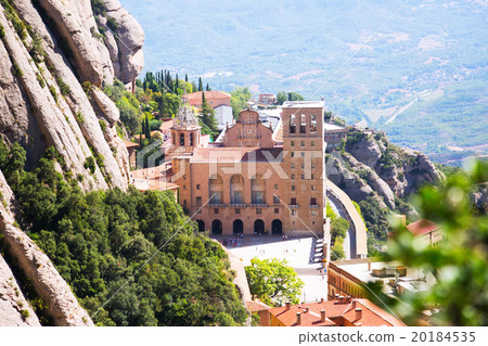 Santa Maria de Montserrat Abbey in mountains. Catalonia 20184535