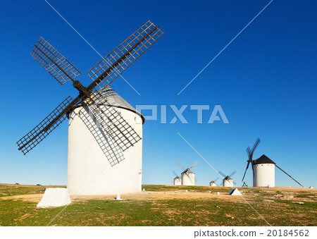 Group of windmills in sunny day Group of windmills in sunny day 20184562