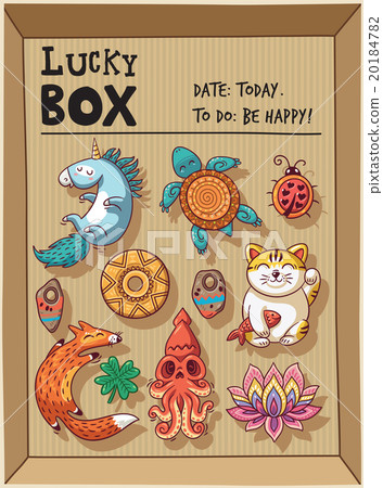 Lucky amulets and happy symbols collection in a Lucky amulets and happy symbols collection in a 20184782