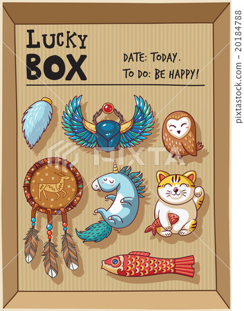 Lucky amulets and happy symbols collection in a 20184788