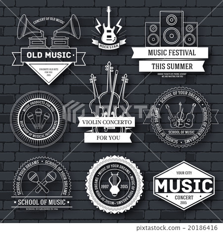 Music set label template of emblem element for Music set label template of emblem element for 20186416