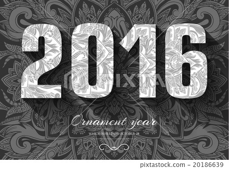 Hand drawn new year 2016 background ornament 20186639