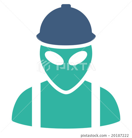 Alien Builder Flat Icon - Stock Illustration [20187222] - PIXTA