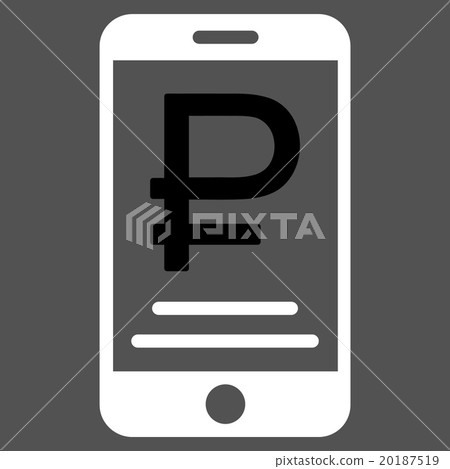 Rouble Mobile Payment Flat Icon 20187519