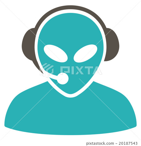 Alien Call Center Flat Icon 20187543