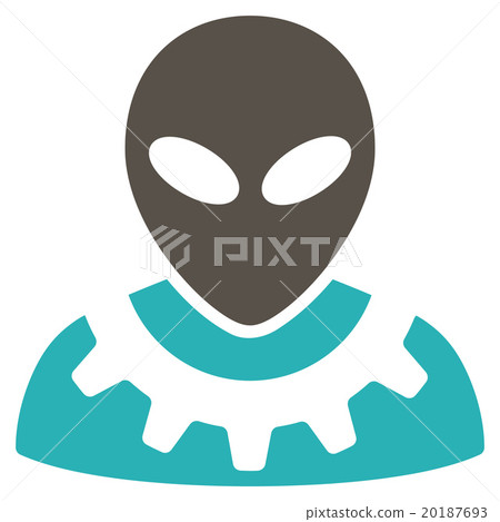 Alien Engineer Flat Icon 20187693