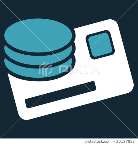 Credit Card And Coins Flat Icon 20187858