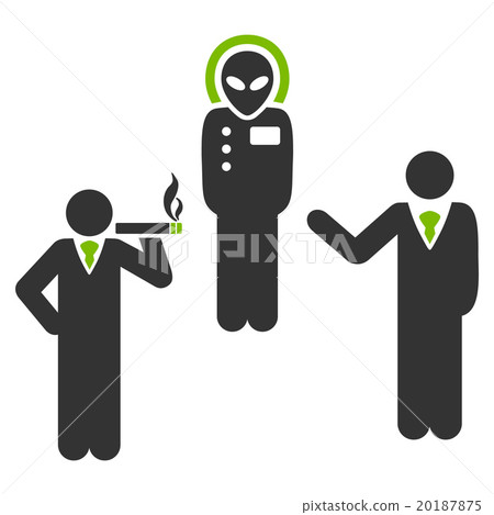 Dialog With Alien Flat Icon 20187875
