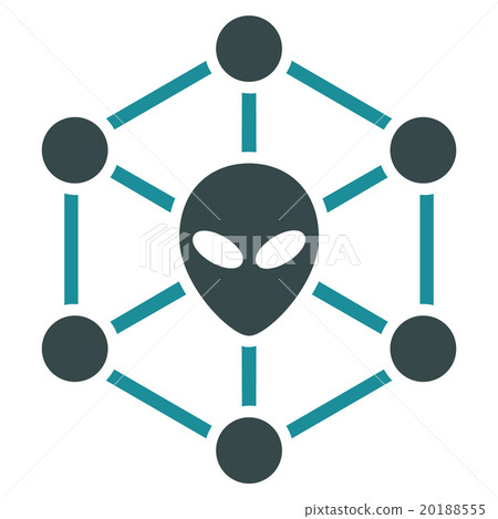 Alien Network Flat Icon Alien Network Flat Icon 20188555