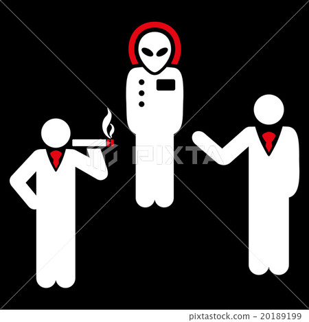 Dialog With Alien Flat Icon 20189199