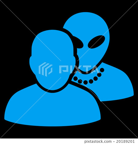 Human Alien Contacts Flat Icon Human Alien Contacts Flat Icon 20189201