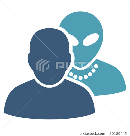 Human Alien Contacts Flat Icon 20189445