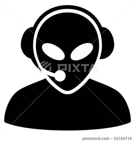 Alien Call Center Flat Icon 20189718
