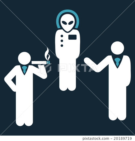 Dialog With Alien Flat Icon 20189719