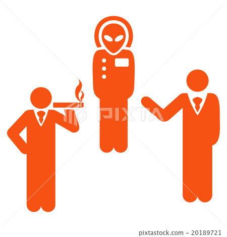 Dialog With Alien Flat Icon 20189721