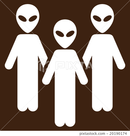 Alien Group Flat Icon 20190174