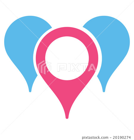 Map Markers Icon - Stock Illustration [20190274] - PIXTA