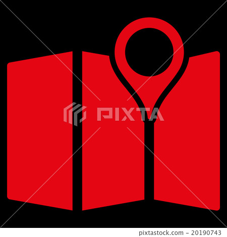 Paper Map Icon - Stock Illustration [20190743] - PIXTA