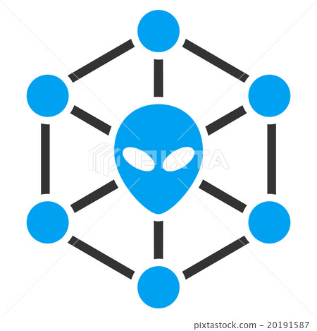 Alien Network Flat Icon Alien Network Flat Icon 20191587