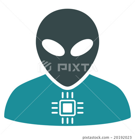 Alien Cyborg Flat Icon Alien Cyborg Flat Icon 20192023