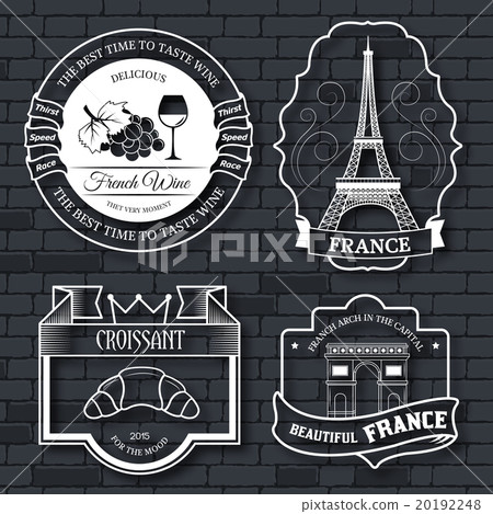Country France set label template of emblem 20192248