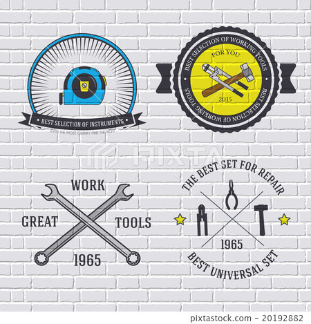 work tools set label template of emblem element 20192882