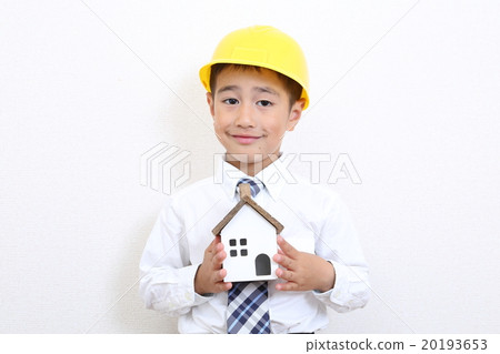 Construction industry boy wearing a helmet 20193653