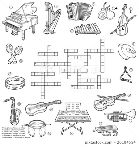 Colorless crossword about music instruments 20194554