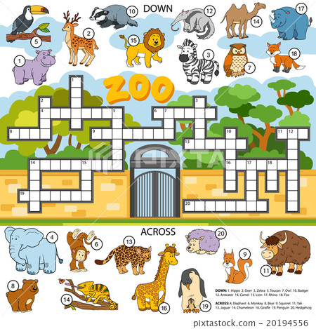 Vector color crossword about animals 20194556