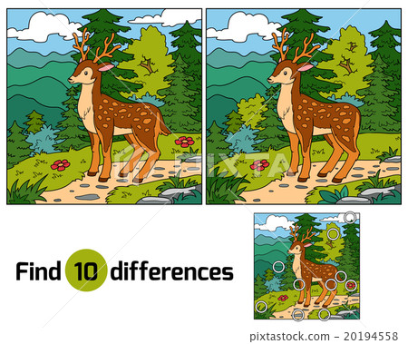Find differences game (deer and background) 20194558