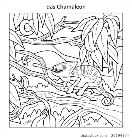 German alphabet, letter C (chameleon) - Stock Illustration [20194594 ...