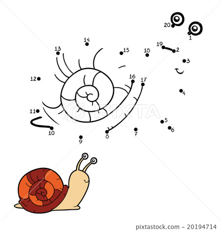 Numbers game for children (snail) - Stock Illustration [20194714] - PIXTA