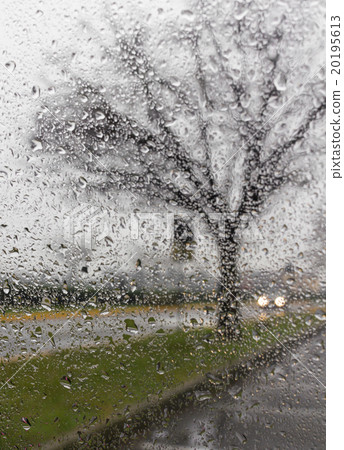 Bad weather driving on a way 20195613