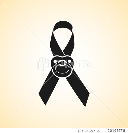 Ribbon icon with baby nipple as symbol of 20195756
