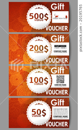 Set of modern gift voucher templates. Chinese new Set of modern gift voucher templates. Chinese new 20195765