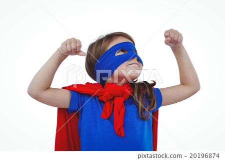 Masked girl pretending to be superhero Masked girl pretending to be superhero 20196874