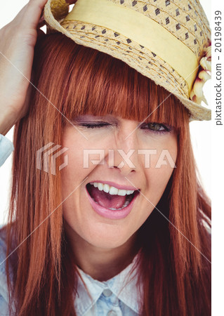 Portrait of a hipster woman with a hat 20198439