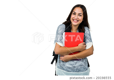 Happy woman holding books Happy woman holding books 20198555
