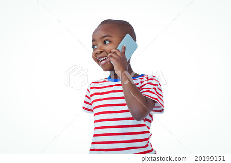 Standing boy on a phone call Standing boy on a phone call 20199151