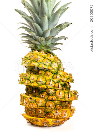 Sliced healthy fresh pineapple on white background 20200072